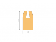 Perfil de Silicona P41I - formato tipo U - forma irregular