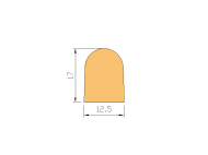 Perfil de Silicona P41L - formato tipo D - forma irregular