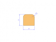 Perfil de Silicona P41N - formato tipo D - forma irregular