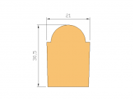 Perfil de Silicona P423A - formato tipo D - forma irregular