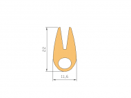 Perfil de Silicona P436A - formato tipo U - forma irregular