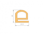 Perfil de Silicona P440 - formato tipo e - forma irregular