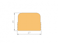 Perfil de Silicona P441C - formato tipo D - forma irregular