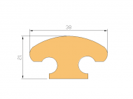 Perfil de Silicona P4444A - formato tipo Lampara - forma irregular