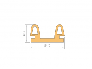 Perfil de Silicona P459-9 - formato tipo Lampara - forma irregular