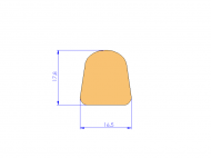 Perfil de Silicona P4672B - formato tipo D - forma irregular