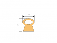 Perfil de Silicona P467B - formato tipo D - forma irregular