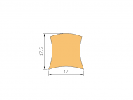 Perfil de Silicona P484B - formato tipo D - forma irregular