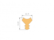 Perfil de Silicona P487 - formato tipo Cuernos - forma irregular