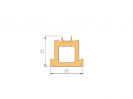 Perfil de Silicona P487B - formato tipo Lampara - forma irregular