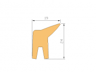 Perfil de Silicona P497A - formato tipo Labiado - forma irregular