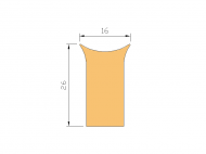 Perfil de Silicona P497C - formato tipo Cuernos - forma irregular