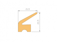 Perfil de Silicona P497C2 - formato tipo Labiado - forma irregular