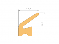 Perfil de Silicona P497C3 - formato tipo Labiado - forma irregular