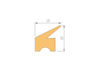 Perfil de Silicona P497C4 - formato tipo Labiado - forma irregular