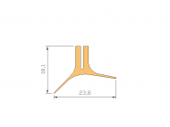 Perfil de Silicona P500 - formato tipo U - forma irregular