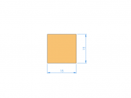 Perfil de Silicona P500150150 - formato tipo Cuadrado - forma regular