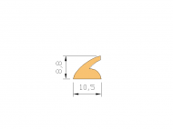 Perfil de Silicona P500A - formato tipo Labiado - forma irregular