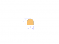 Perfil de Silicona P500C - formato tipo D - forma irregular