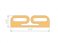 Perfil de Silicona P508 - formato tipo Forma anteojos - forma irregular