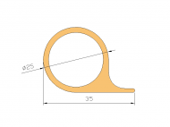 Perfil de Silicona P538A - formato tipo Nota musical - forma irregular