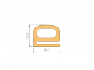 Perfil de Silicona P539C - formato tipo e - forma irregular