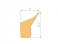 Perfil de Silicona P545A - formato tipo Labiado - forma irregular