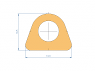 Perfil de Silicona P545AJ - formato tipo D - forma irregular