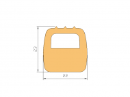 Perfil de Silicona P551A - formato tipo D - forma irregular