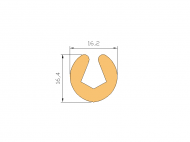 Perfil de Silicona P555 - formato tipo U - forma irregular