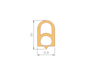 Perfil de Silicona P566N - formato tipo Doble Agujero - forma irregular