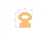 Perfil de Silicona P572B - formato tipo Lampara - forma irregular