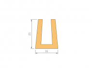 Perfil de Silicona P577 - formato tipo U - forma irregular