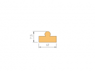 Perfil de Silicona P58A - formato tipo Perfil de Silicona plano con Burbuja - forma irregular