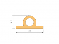 Perfil de Silicona P591B - formato tipo Perfil de Silicona plano con Burbuja - forma irregular