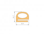 Perfil de Silicona P591C - formato tipo e - forma irregular