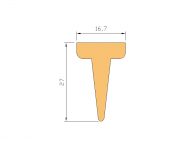 Perfil de Silicona P595 - formato tipo T - forma irregular