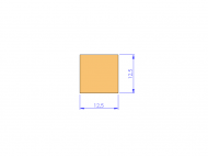 Perfil de Silicona P600125125 - formato tipo Cuadrado - forma regular