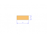 Perfil de Silicona P600170060 - formato tipo Rectangulo - forma regular