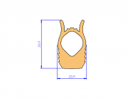 Perfil de Silicona P600A - formato tipo Cuernos - forma irregular