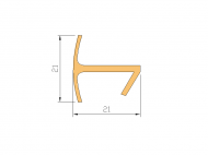 Perfil de Silicona P600G - formato tipo h - forma irregular