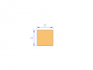 Perfil de Silicona P601111 - formato tipo Cuadrado - forma regular