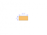 Perfil de Silicona P6012,506 - formato tipo Rectangulo - forma regular
