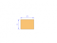 Perfil de Silicona P601511 - formato tipo Rectangulo - forma regular
