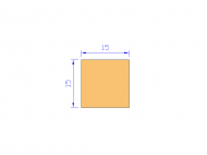 Perfil de Silicona P601515 - formato tipo Cuadrado - forma regular