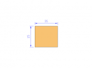 Perfil de Silicona P601615 - formato tipo Rectangulo - forma regular