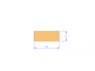 Perfil de Silicona P601807 - formato tipo Rectangulo - forma regular
