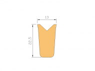 Perfil de Silicona P601A - formato tipo Cuernos - forma irregular