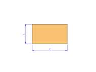 Perfil de Silicona P602011 - formato tipo Rectangulo - forma regular