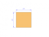 Perfil de Silicona P602020 - formato tipo Cuadrado - forma regular